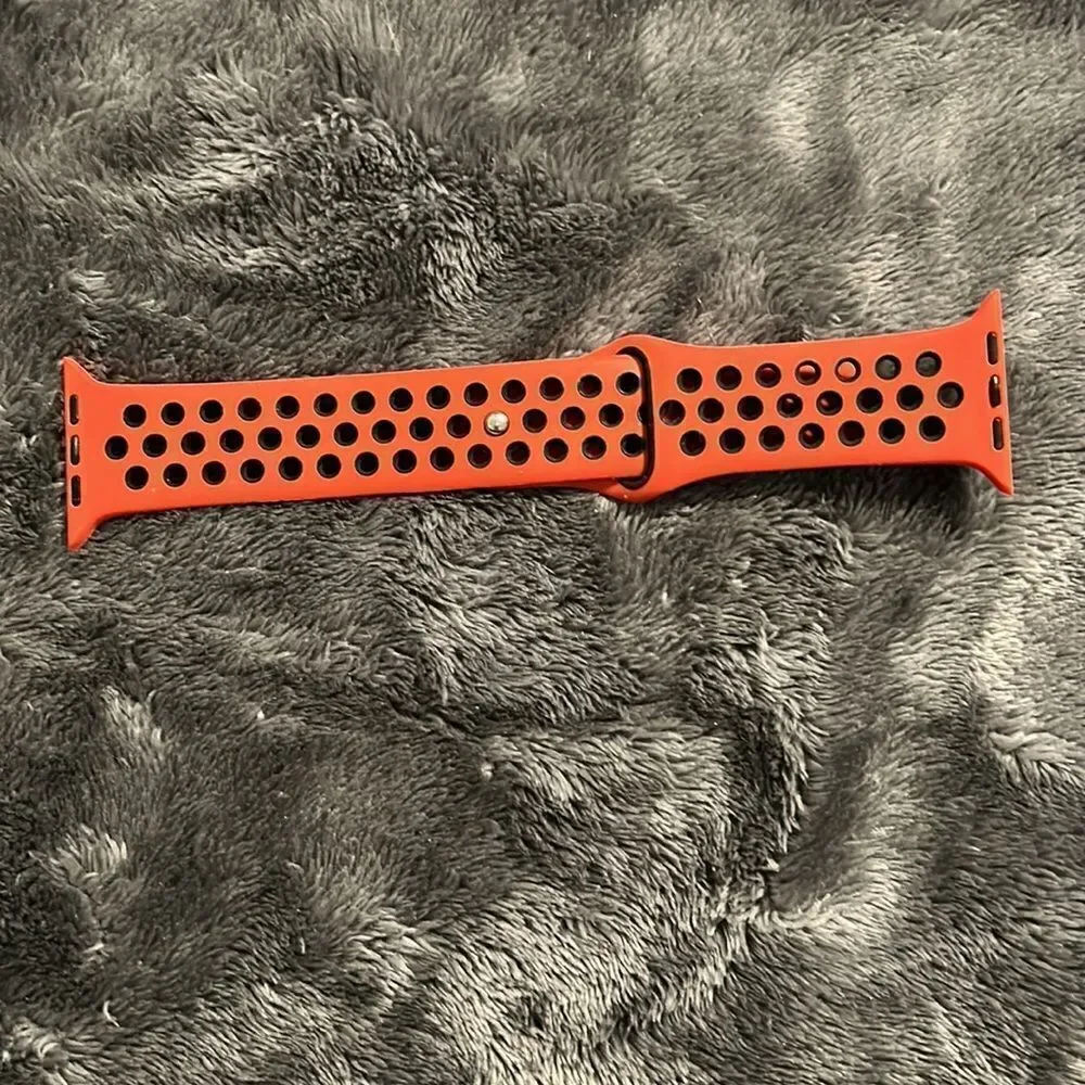 Apple Watch Wrist Silicone Sports Band Red And Black Adjustable 42 44mm